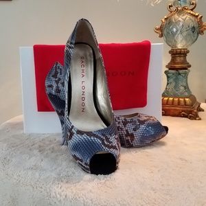 Heel Snake Skin Pattern Shades of Blue/Brown